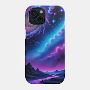 Starry Night Whispers: Digital Art Print Phone Case