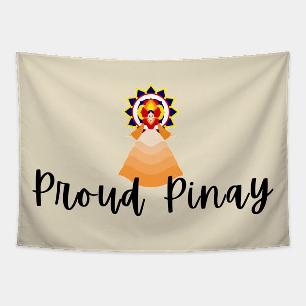 Filipino Fiesta Proud Pinay statement Tapestry by CatheBelan