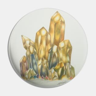 Golden Crystal Cluster Pin