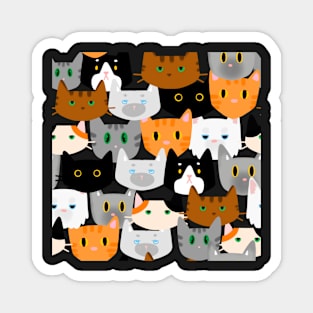 Cute Cats Pattern Calico,Tabby,Tuxedo,Ginger and Others Magnet