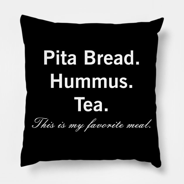 Pita Bread Hummus Dip Vegan Vegetarian Favorite Meal Pillow by CoolFoodiesMerch