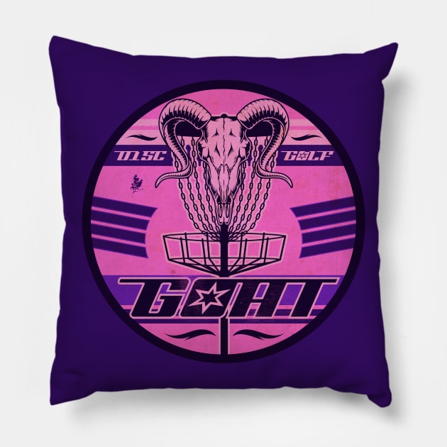 Disc Golf Pink Goat Pillow by CTShirts