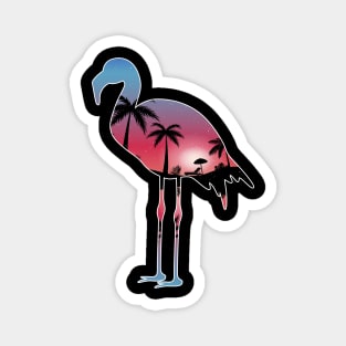 Flamingo Beautiful Sunset Beach Palm Tree Magnet