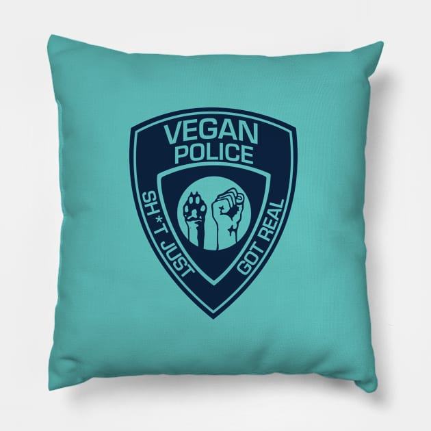 Vegan Police Badge Pillow by That's Funny!