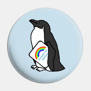 Penguin Brings Essential Worker a Rainbow Pin