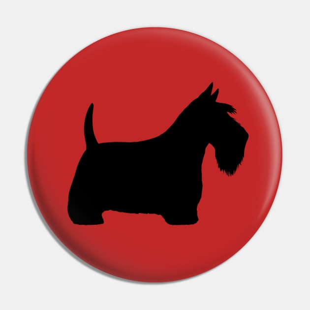 Scottish Terrier Dog Breed Silhouette | Black Scottie Dog Pin by Coffee Squirrel