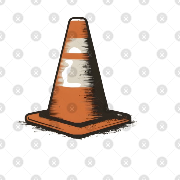 Traffic Cone graphic print by LENTEE