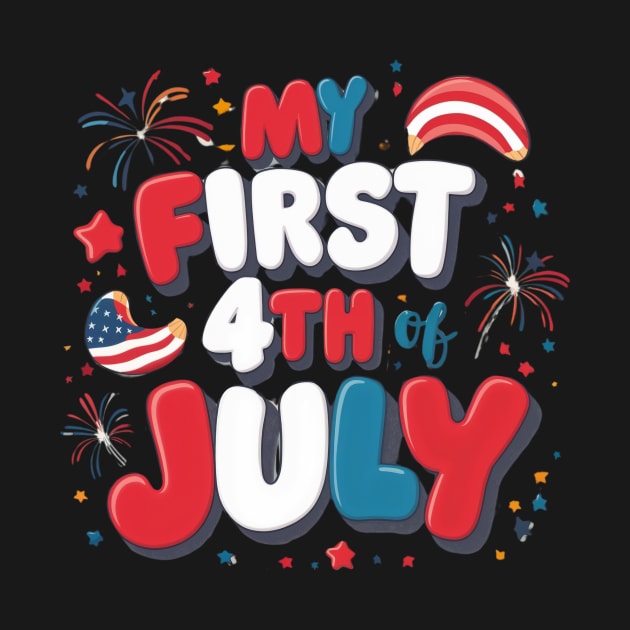 Adorable "My First 4th of July" Typography Design for Kids' Merchandise by Ashden