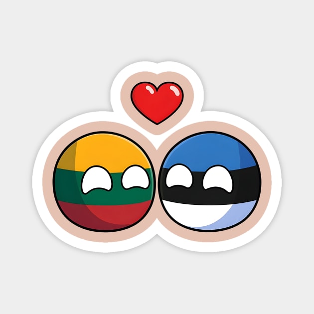 Lithuania and Estonia Countryball Saint Valentine's day Magnet by Polandball World