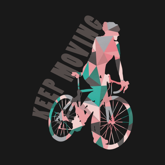 Discover Keep Moving Geometric - Biking - T-Shirt