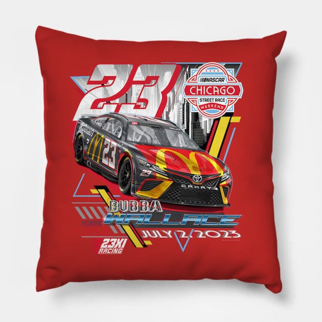 Bubba Wallace 23XI Grant Park 220 Pillow by art.Hamdan