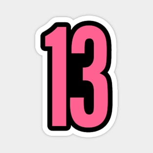 Pink Number Thirteen Magnet