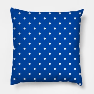 Blue and white polka dot dotted pattern Pillow