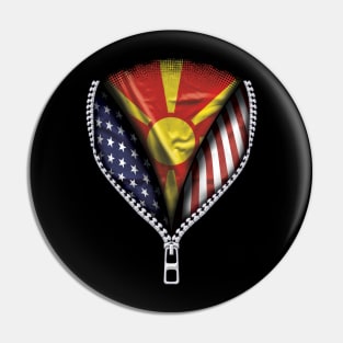 Macedonian Flag  Macedonia Flag American Flag Zip Down - Gift for Macedonian From Macedonia Pin