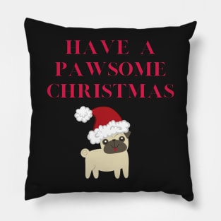 Pawsome Christmas, Pug Dog Pillow