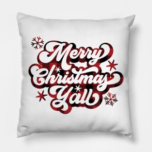 Merry Christmas Ya'll - Buffalo Plaid Pillow