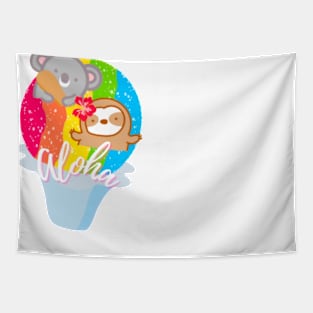 Cute Aloha Rainbow Shave Ice Tapestry