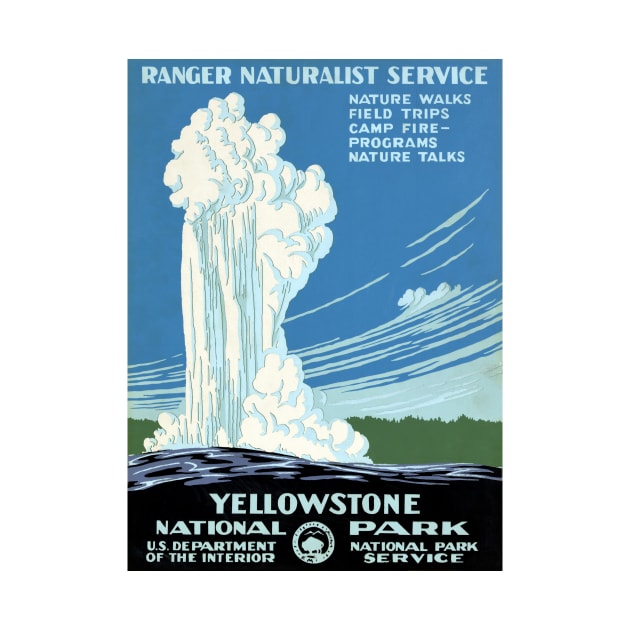 Vintage Travel Poster USA Yellowstone National Park by vintagetreasure