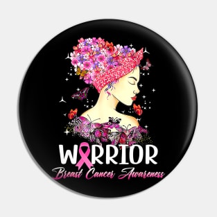 Warrior Breast Cancer Awareness Butterfly Sunflower Women Pin