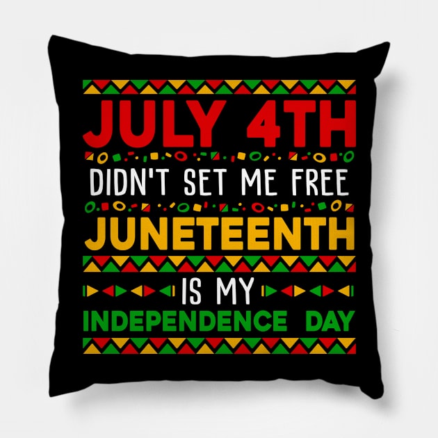 Juneteenth Day Ancestors Free 1776 July 4th Black African Pillow by joneK