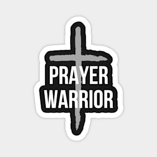 Prayer Warrior - Gray Cross Magnet