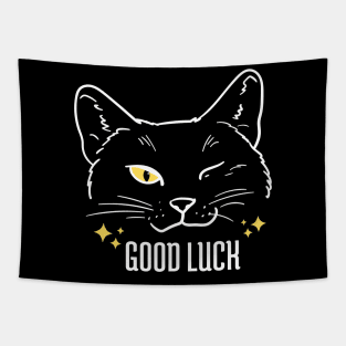 Black Cat Good Luck Tapestry