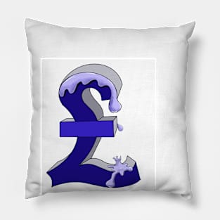 Rich - Cash - British Pound Sign with drips -  UK London England Currency Money Pillow