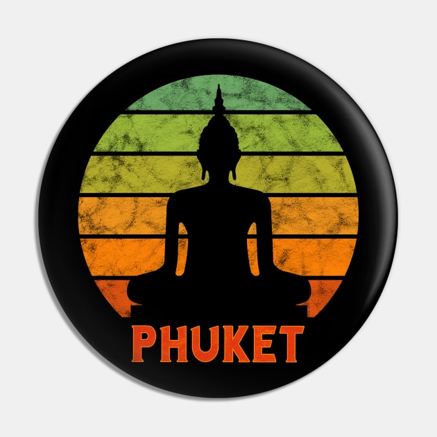 Phuket Buddha Silhouette On A Rainbow Of Colors Pin by VintCam