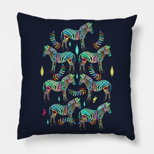 Colourful Zebras Pillow