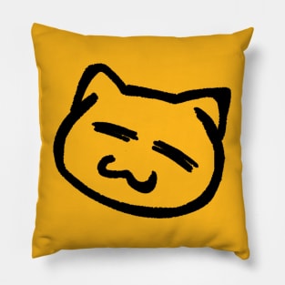 Cat smile, toddler artstyle Pillow