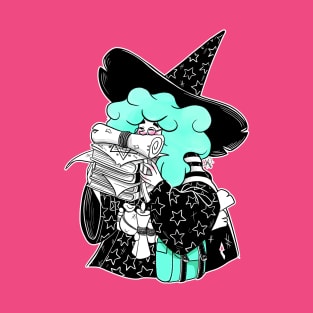 The Bookworm Witch - Aqua Hair T-Shirt