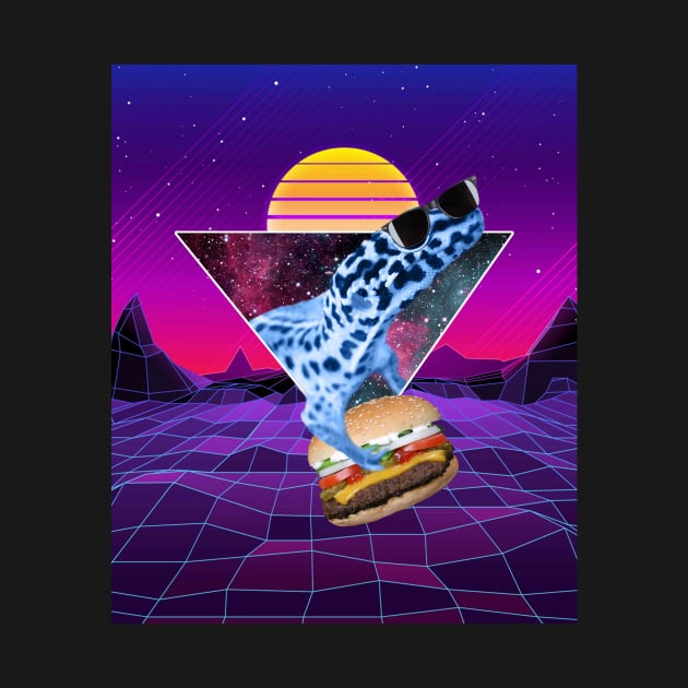 Aesthetic Synthwave Leopard Gecko Burger by Random Galaxy