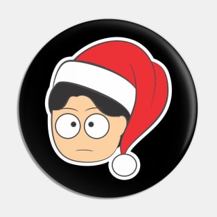 Guy with Christmas Hat Pin