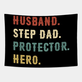 Husband Step Dad Protector Hero Dad Gift Fathers Day Tapestry