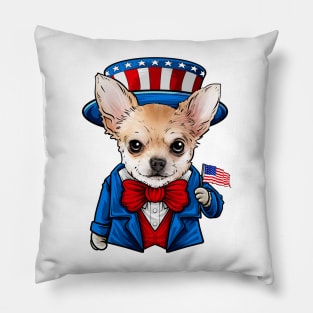 Fourth of July Chihuahua Pillow