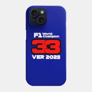 Max Verstappen 2023 F1 Champion White Text Phone Case