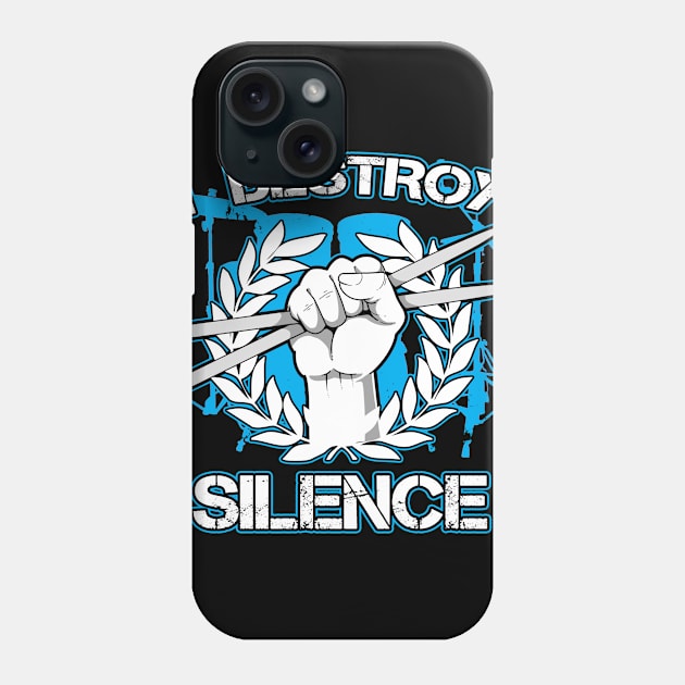 Destroy Silence Drumming Gift Print Drum Love Drums Drummer Print Phone Case by Linco