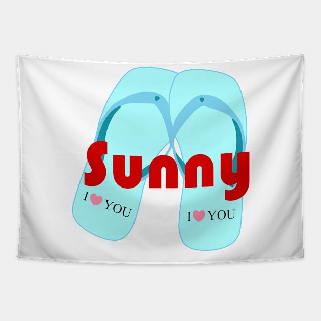 Sunny and flip flops Tapestry by ArtMomentum