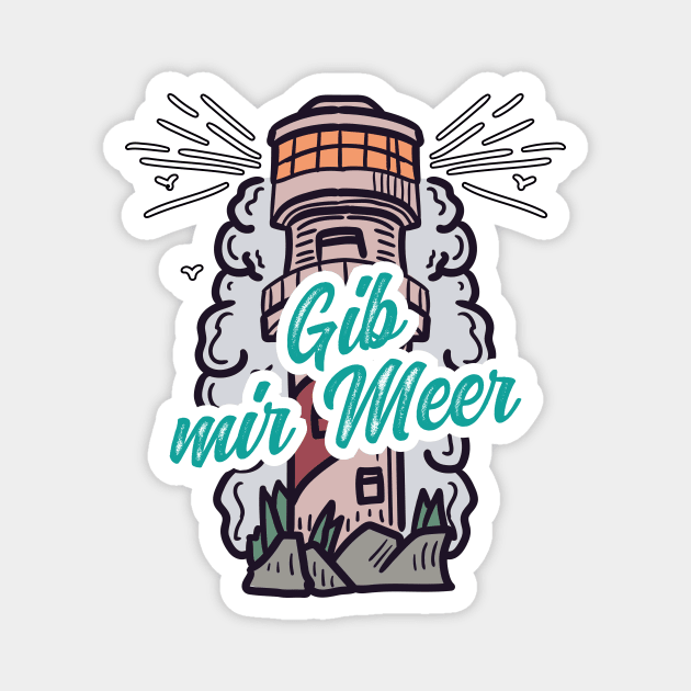 Gib mir Meer Leuchtturm mit Möwen Magnet by star trek fanart and more