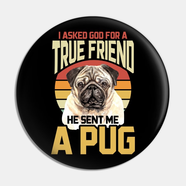 Retro Pug Pin by ShirtsShirtsndmoreShirts