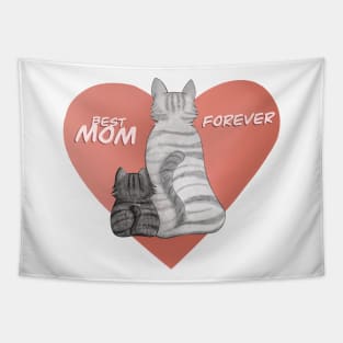 Happy mom cat Tapestry