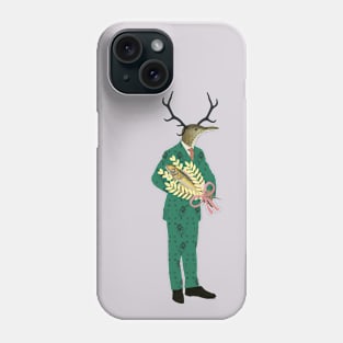 Humming-bird gentleman in Green Suit with Bouquet Phone Case