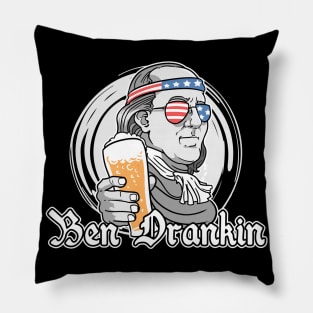 Ben Drankin USA Flag 4th Of July Fourth Patriotic Pillow