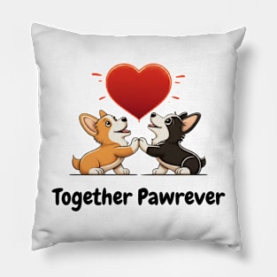 Together Pawrever - Cute Pet Pun Design Pillow