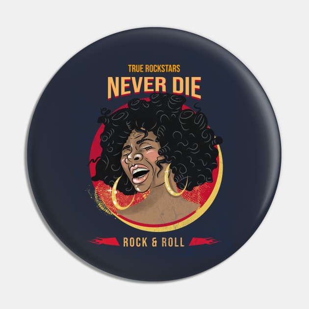 True Rock Stars Never Die / Retro Design / Vintage / Rock & Roll Pin by Redboy