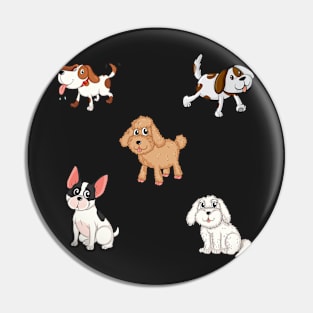 Dog pack-4 stickers Pin