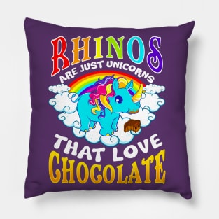 Rhinos Unicorns Chocolate Pillow