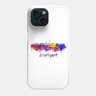 Stuttgart skyline in watercolor Phone Case