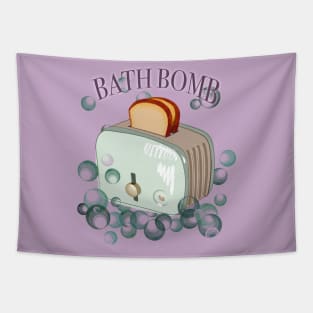 Retro inscription "Bath bomb" Tapestry