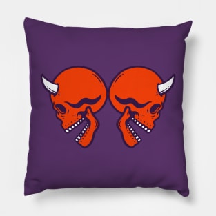 Angry Devil Skull Pillow